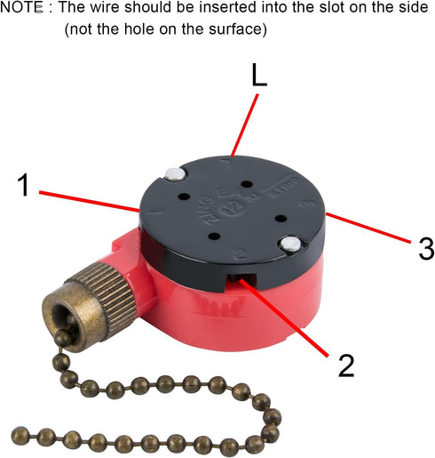 ZE-208s Ceiling Fan Switch, 3 Speed 4 Wire E89885 Pull Chain Switch Appliances Speed Control Ceiling Fan Replacement Part (Bronze Chain)...