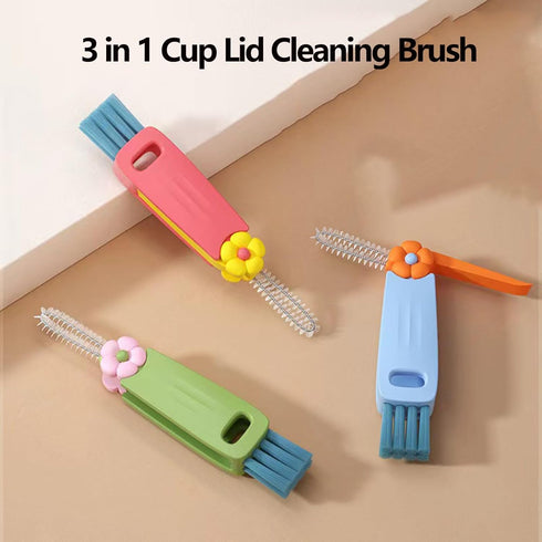 3 in 1 Cup Lid Gap Cleaning Brush, Multifunctional Insulation Bottle Crevice Cleaning Brush, Cup Lid Brush Cleaner for Cleaning Tumbler Cup, Narro...