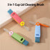 3 in 1 Cup Lid Gap Cleaning Brush, Multifunctional Insulation Bottle Crevice Cleaning Brush, Cup Lid Brush Cleaner for Cleaning Tumbler Cup, Narro...