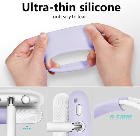 Case Cover for AirPods Max,Anti-Scratch Soft Silicone with Gold Heart Pattern Ear Cups Case Cover/Ear Pad Cover/Headband Cover for Apple Airpod Ma...