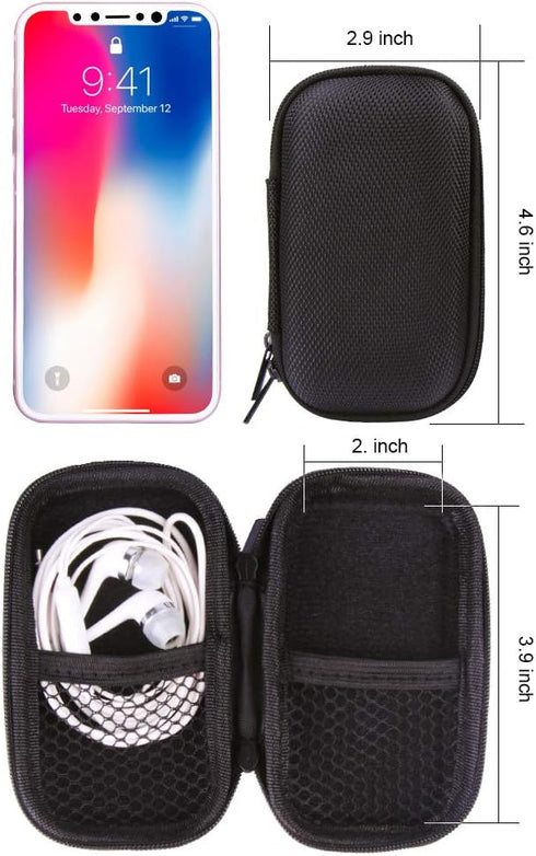 HOOTEK Durable MP3 Player Case, USB Flash Drive Case Bag Wallet, 2Pack EVA Shockproof Hard Carrying Travel Case Bag SD Memory Cards Cable Organize...