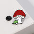 Lovely Mushroom and Frog Enamel Brooch Pin - Charming Lapel Pins Jewelry...