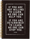 ZIG ZIGLAR Quote If You Are Not Willing To Learn Lined Hardcover College Ruled Spiral Notebook Journal for Work Notes Journaling 5.5×8.3 Inch,Moti...