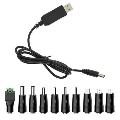 12V USB to DC Charging Cable, Universal Power Cord for Toys,Watches,Fan,Speaker,Headset,Camera,Monitor,Table Lamp,Phones,LED Light Strip Router, D...