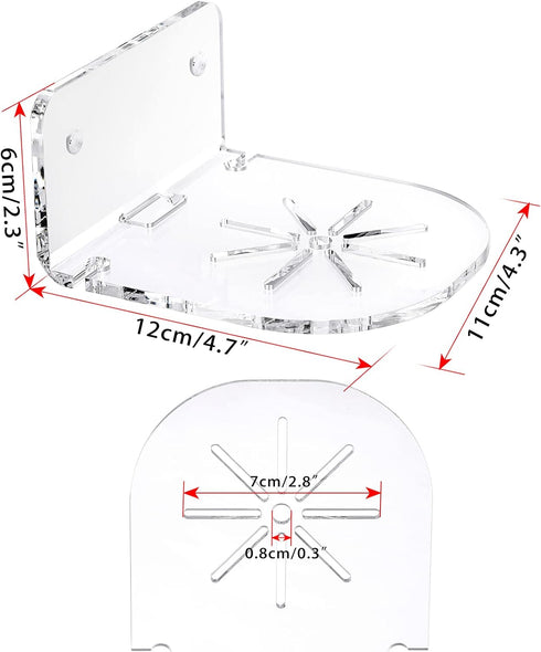 JUXYES Pack of 3 Small Security Camera Wall Mounting Bracket, Acrylic Surveillance Camera Holder Wall Self Adhesive Shelf, Universal Wall Ceiling ...