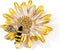 Flowers Bee Daisy Brooch Pin, Yellow Sun Flower Brooch.Charm Daisy Collar Pin Coat Collar Brooch for Women Corsage Safety Pin...