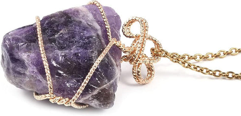Shop LC Crystal Necklaces - Handmade Healing Amethyst & Rose Quartz, Fluorite & White Crystal, Citrine & Tiger's Eye Raw Gemstone Necklace Sets - ...