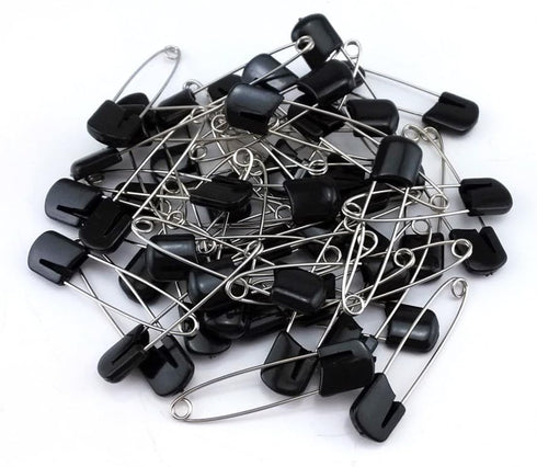yueton 50pcs Black Plastic Head Baby Safety Pins Safety Locking Baby Cloth Diaper Nappy Pins...