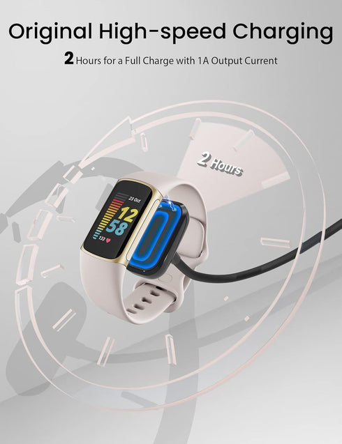 Charger Cable for Fitbit Luxe & Charge 5 Replacement 3.3Ft Smartwatch Charger USB Magnetic Wireless Fast Charging Cable Cord for Charge 5 Luxe Fit...