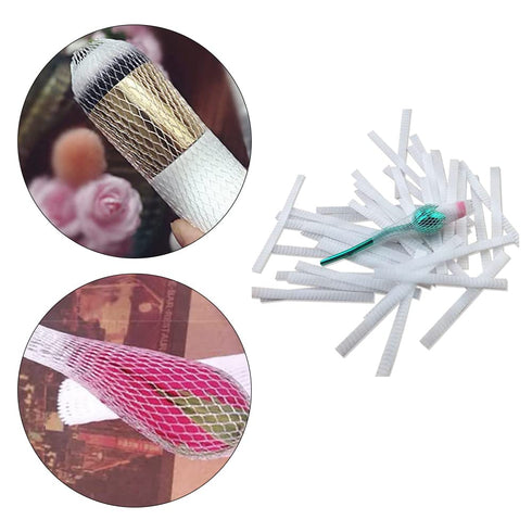 100 Pieces Makeup Brush Protectors Expandable Makeup Brush Nets Reusable Makeup Brush Meshes for Women and Girls Storing Cosmetic Brushes...