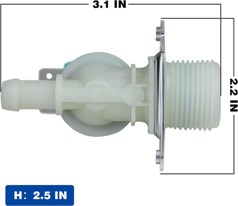 DPD 5220FR2006H Washer Water Inlet Valve for Hot Water Replacement for LG Kenmore Sears Washers, Replaces: PS3527427 1268123, 5220FR2006L, 5220FR2006Q, AP4441935