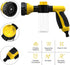 Water Hose Nozzle 8 Spray Patterns Spray Nozzle High Pressure Garden Foam Gun Hose Nozzle with Built-in Soap Dispenser - Yellow...