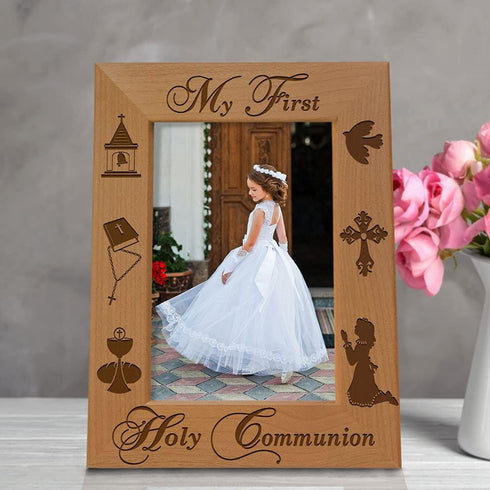 KATE POSH - My First Holy Communion - Girl Design Picture Frame (5x7-Vertical)...