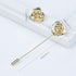 Crystal Alloy Rose Flower Lapel Pins Button Pin Groom Boutonniere for Wedding Floral Brooch Pin Set for Women Men...
