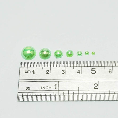 Chenkou Craft 3000PCS 1 Box Neon Green Round Flatback Imitation Half Pearls Bead Loose Beads Gem (Neon Green Half Ball)...