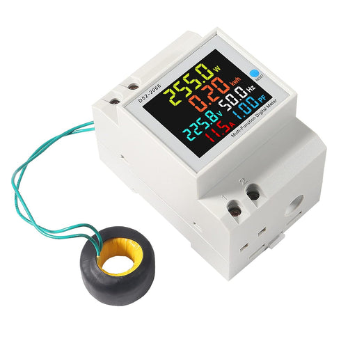 Electricity Single Phase Energy Meter Tester Electricity Usage Monitor AC 110V 40V-300V 100A Ampermeter Power Voltmeter Ammeter Voltage Amps Watt ...