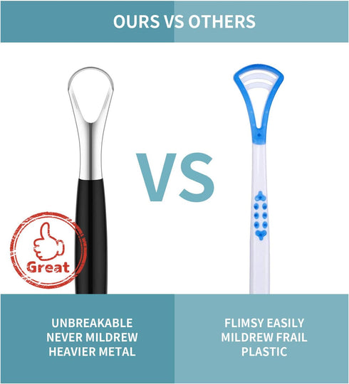 4 Pieces Tongue Scrapers, Reduce Bad Breath Cleaning Tongue Brushes Stainless Steel Oral Tongue Brushes Beauty Tools...