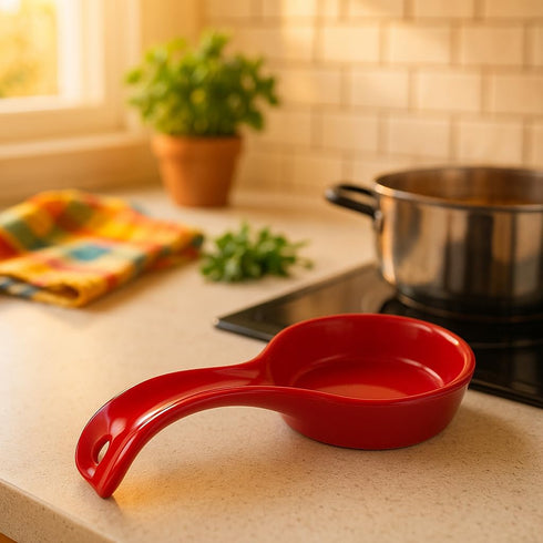 Reston Lloyd Kitchen Counter Utensil Spoon Rest, Ladles, Spaghetti Forks, & Spatulas, Durable BPA-Free Plastic – Dishwasher Safe, Décor, Space Sav...