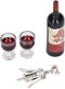 Dollhouse Miniature Wine Bottles,Doll House Red Wine Set 1/12 Simulation Red Wine Bottles Red Wine Glass Bottle Opener Mini Doll House Decoration...