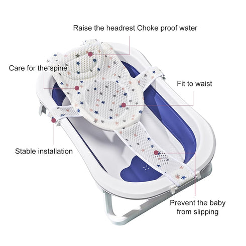 Baby Bath Seat Support Net,Universal Bathtub Shower Mesh for 0-18 Month Newborns (Star)...