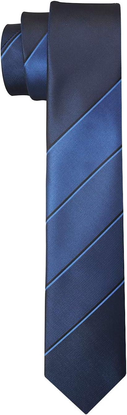 Men's Blue Black Gradient Striped Necktie 2.75 Inches Ties for Men + Gift Box...