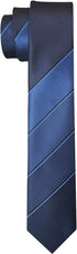 Men's Blue Black Gradient Striped Necktie 2.75 Inches Ties for Men + Gift Box...