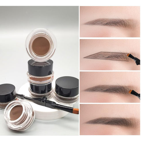 Transparent Eyebrow Shaping Gel Set, Pomade Medium Brown Eyebrow Scalpel Stencil Sticker Kit Eyebrow Styling Soap for Natural Brows Skin...