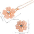 Holibanna Rhinestone Cherry Blossom Branch Pendant Necklace Earrings Stud Set Wedding Jewelry for Women Girls...