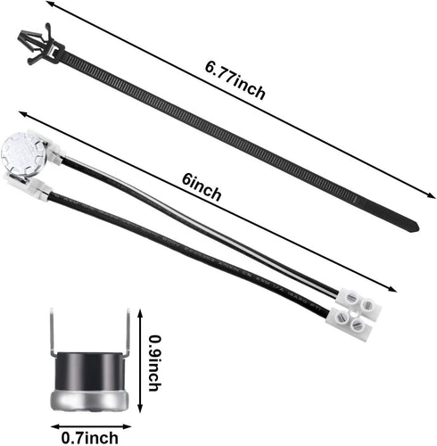 W10258275 Bimetal Thermal Fuse and 661566 Thermostat Including Simple Instruction, Compatible with Kenmore, Maytag and Amana Dishwasher