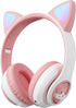 Cat Ear Bluetooth Headphones,Toddlers Kids wireless Headphones for boys girls Amazon Fire Tablet/Laptop/Pad/School (white pink 2)...