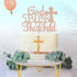 God Bless this Children Cake Topper, Rose Gold Glitter Baptism Cake Toppers for Girl Boy Christening, First Communion Baby Shower - Handmade (6.7'...