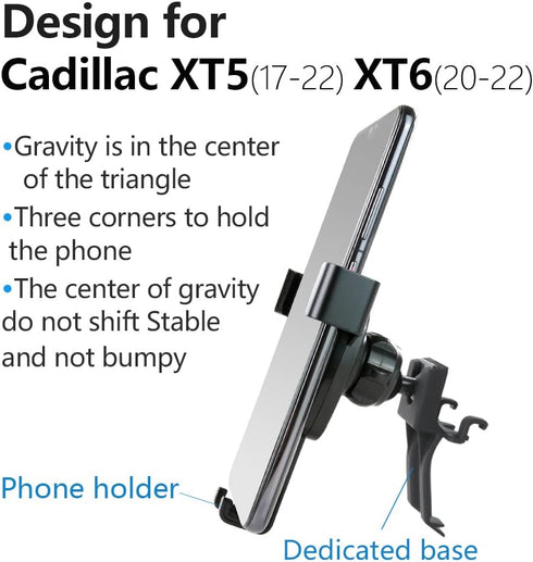 Car Phone Holder for 2017-2025 Cadillac XT5 and 2020-2025 XT6 Auto Accessories Navigation Bracket Interior Decoration Mobile Cell Phone Mount...