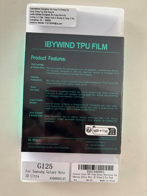 Ibywind Screen Protector For SamSung Galaxy Note 20 Ultra,with 2Pcs Flexible TPU Film,1Pc Camera Lens Protector,1Pc Backing Carbon Fiber Film [Fin...