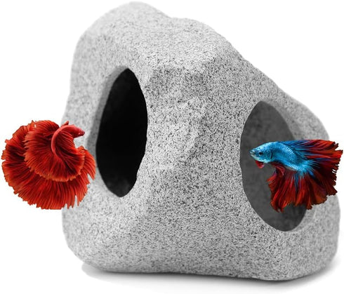 Aquarium Decoration Rock Caves, Hideaway for Shrimp Cichlid Hiding Breeding Spawning, Professional Hideout Decor for Territorial Fish (Mountain to...