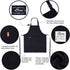 Kids Apron and Chef Hat Set, Children's Adjustable Bib Apron with 2 Pockets. Cute Boys Girls Kitchen Apron for Cooking, Baking, Painting, Training...