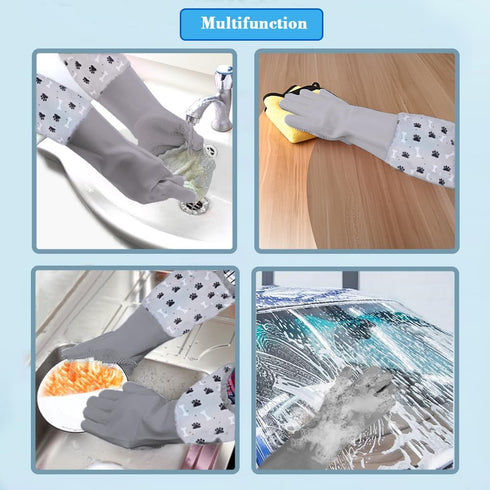 Pet Grooming Gloves Pet Hair Remover Cat, Dog Washing Gloves Silicone Heat Resistant Cleaning Gloves with High-Density Teeth Grooming Gloves for D...