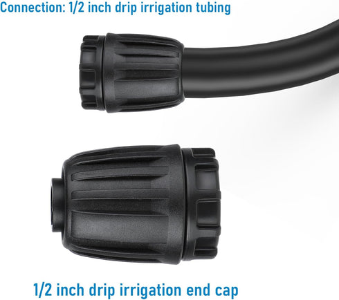 1/2 Inch Irrigation Tubing End Cap for 0.52" ID x 0.65" OD Drip Irrigation Tubing, 10 Pack 16mm Drip Irrigation System Parts 1/2 inch Irrigation F...