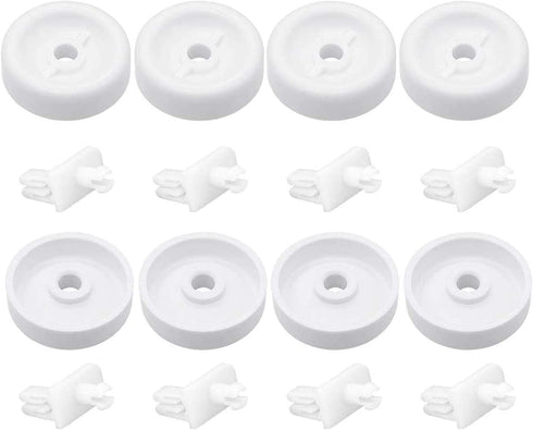 2023 Upgraded WD35X21038 Dishwasher Lower Rack Wheel Kit by Beaquicy - Replacement for G-E Ken-more May-tag Hot-point Dishwasher - Replaces WD12X10074 WD12X10076 WD12X0272 WD12X0427 - Pack of 8