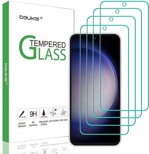 beukei (4 Pack) Compatible for Samsung Galaxy S23 FE 5G / Galaxy S23 FE (FE Model Only) Screen Protector Tempered Glass, Touch Sensitive,Case Frie...