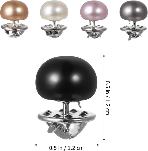 VILLCASE Women Shirt Brooch Pins: 25pcs Pearl Cover Up Button Pin Safety Brooch Buttons - No Sew Metal Tie Tacks Clips for Clothing Dress Supplies...