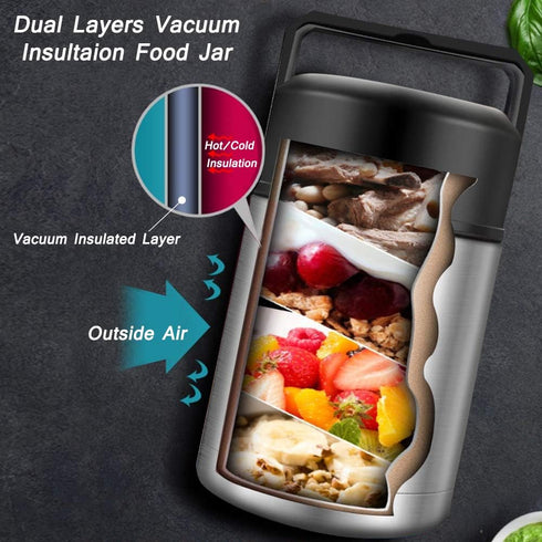 SSAWcasa Soup Thermos for Adults, 27oz Thermos for Hot Food, Wide Mouth Stainless Steel Food Thermos Jar, Insulated Lunch Container with Spoon & H...