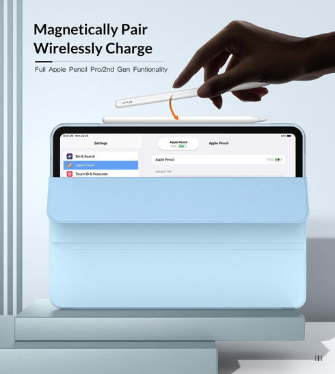 MoKo for iPad Air 11 Inch Case 7th/6th Generation M3/M2 2025/2024, iPad Air 5th/4th Gen 10.9" 2022/2020, Translucent Frosted Soft TPU Back Cover, ...