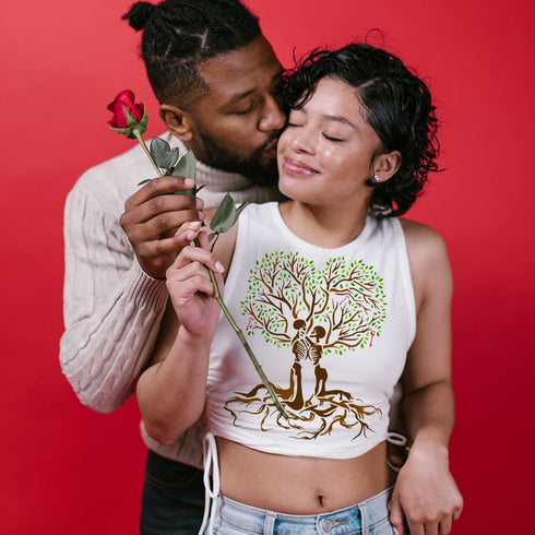 FINGERINSPIRE Tree of Life Stencil 11.8x11.8 inch Love Till Death Painting Stencil Plastic Couple Skull Tree Key Pattern Stencil Reusable DIY Art ...