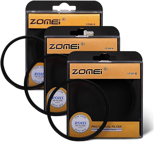 Zomei 52MM 3 Pieces +4 +6 +8 Points Star Filter Lens Filters Kit for Nikon D3300 D3200 D3100 D3000 D5300 D5200 D5100 D5000 D7000 D7100 DSLR Camera...