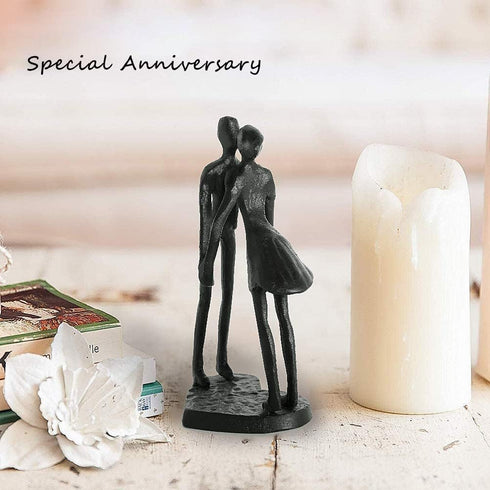 Iron Anniversary Couple Sculpture - Romantic Heart Statue for Home Decor, Gifts for Wife, Wedding Anniversary, Engagement, Marriage, Bithday, Vale...