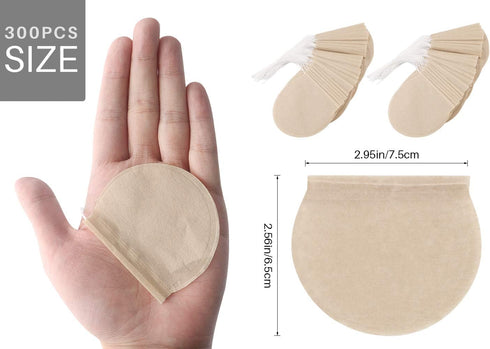 Tea Filter Bags, 300pcs Disposable Empty Tea Bags Tea Infuser Drawstring Teabags Safe Natural Material Tea Bags for Loose Leaf Herbs Teas (Round S...