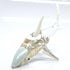 Shark Miniature Tiny Figurines Animals Hand Painted Blown Glass Art Sea Collectible Gift Decorate (Clear Silver)...