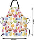 WONDERTIFY Macarons Apron,Colorful Macarons Cake and Various Fruits Bib Apron with Adjustable Neck for Men Women,Suitable for Home Kitchen Cooking...