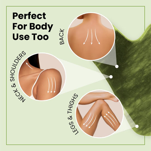 Lindo Jade Gua Sha Duo - Facial GuaSha Contour Massager Tool, 100% Natural Jade Stone, Quality Beauty Face Tool, Lifting, Sculpting and Contouring...