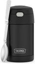 THERMOS FUNTAINER Insulated Food Jar, 16 Ounce, Kid Friendly Food Jar with Foldable Spoon, Matte Black...